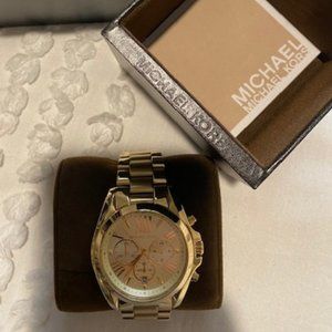 NEW WITHOUT TAGS Michael Kors Chronograph Bradshaw Gold-Tone Watch 43mm MK626